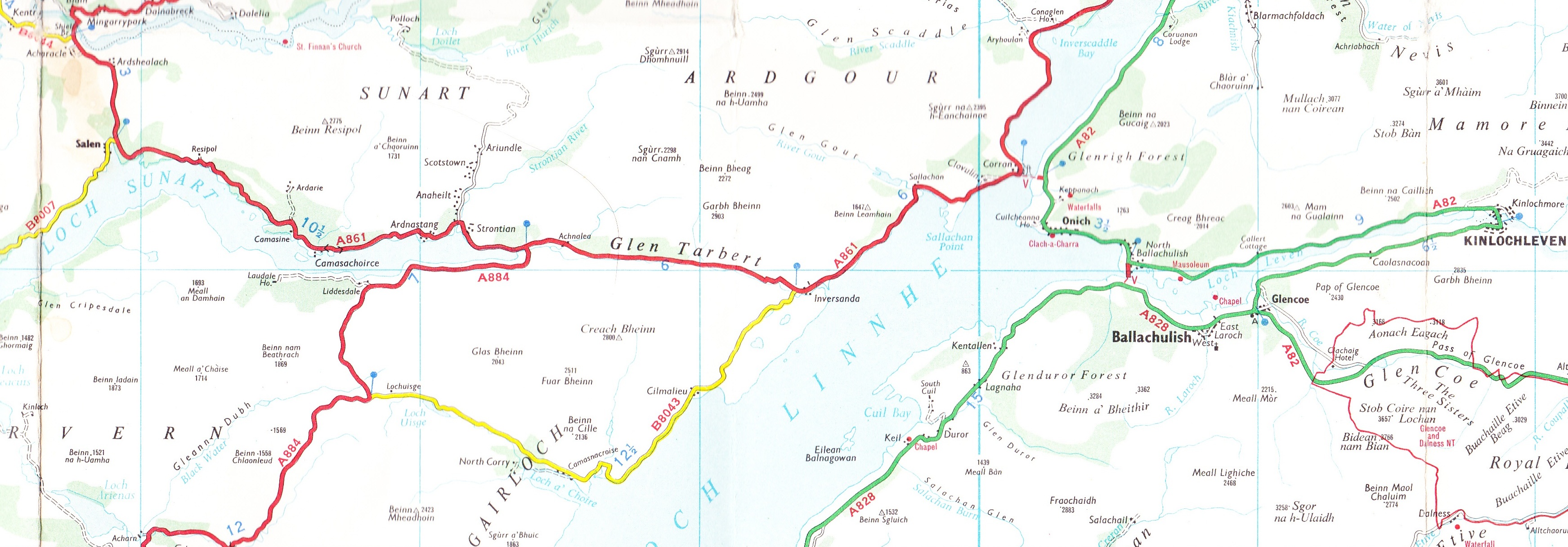route from Glen Coe to Sunnart